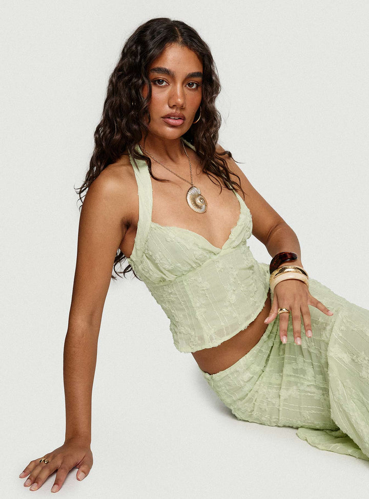 Aspyn Halter Top Sage