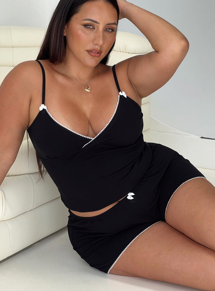 Lullabies Jersey-Camisole-Top Schwarz Curve