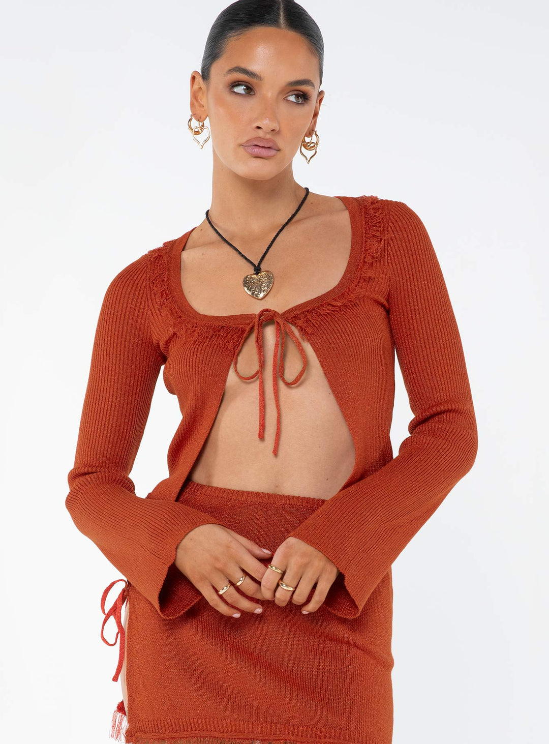Banita Long Sleeve Knit Top Red