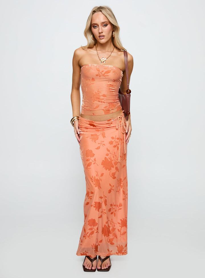 Mikah Maxi Skirt Orange