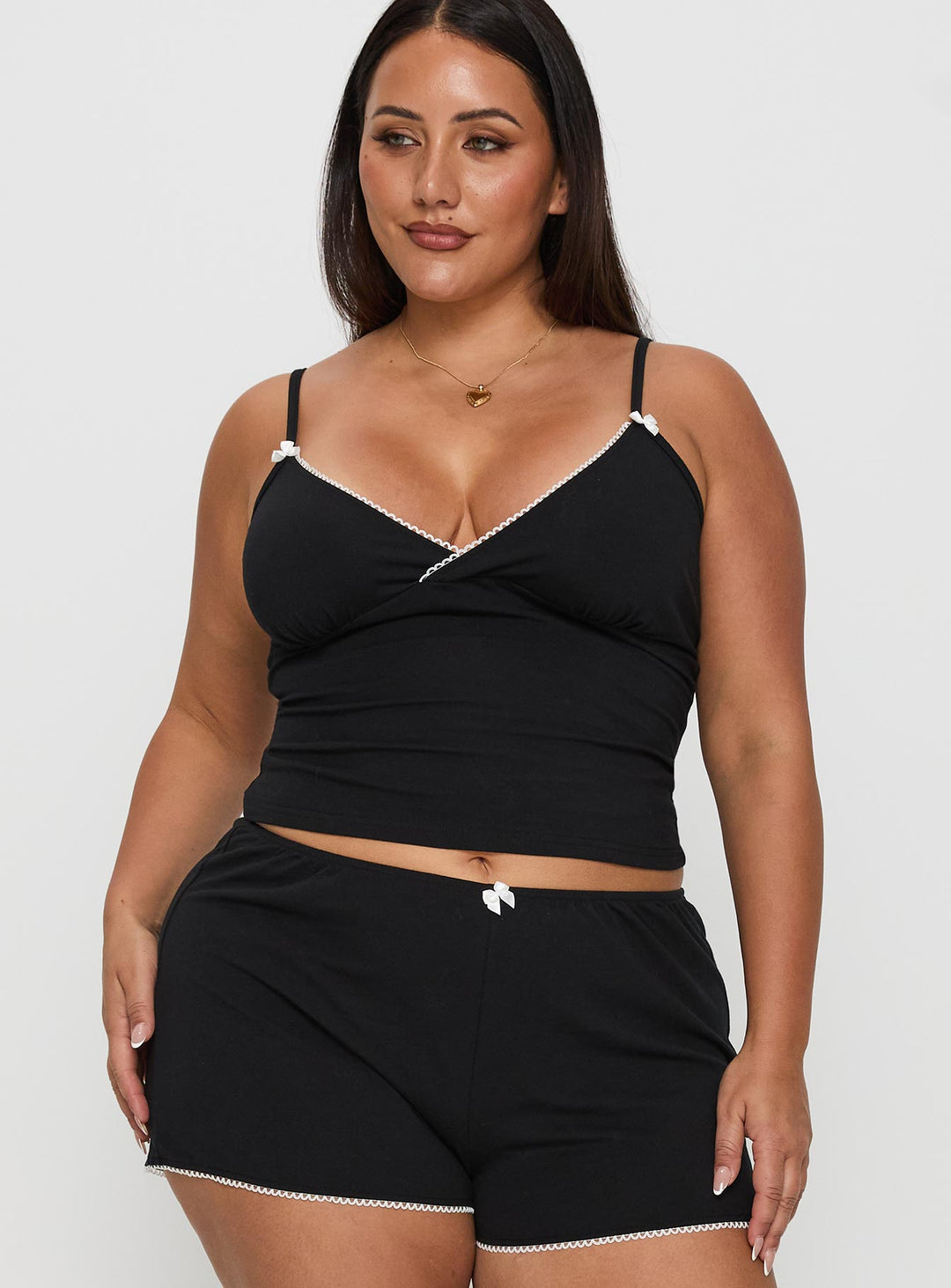 Lullabies Jersey-Camisole-Top Schwarz Curve