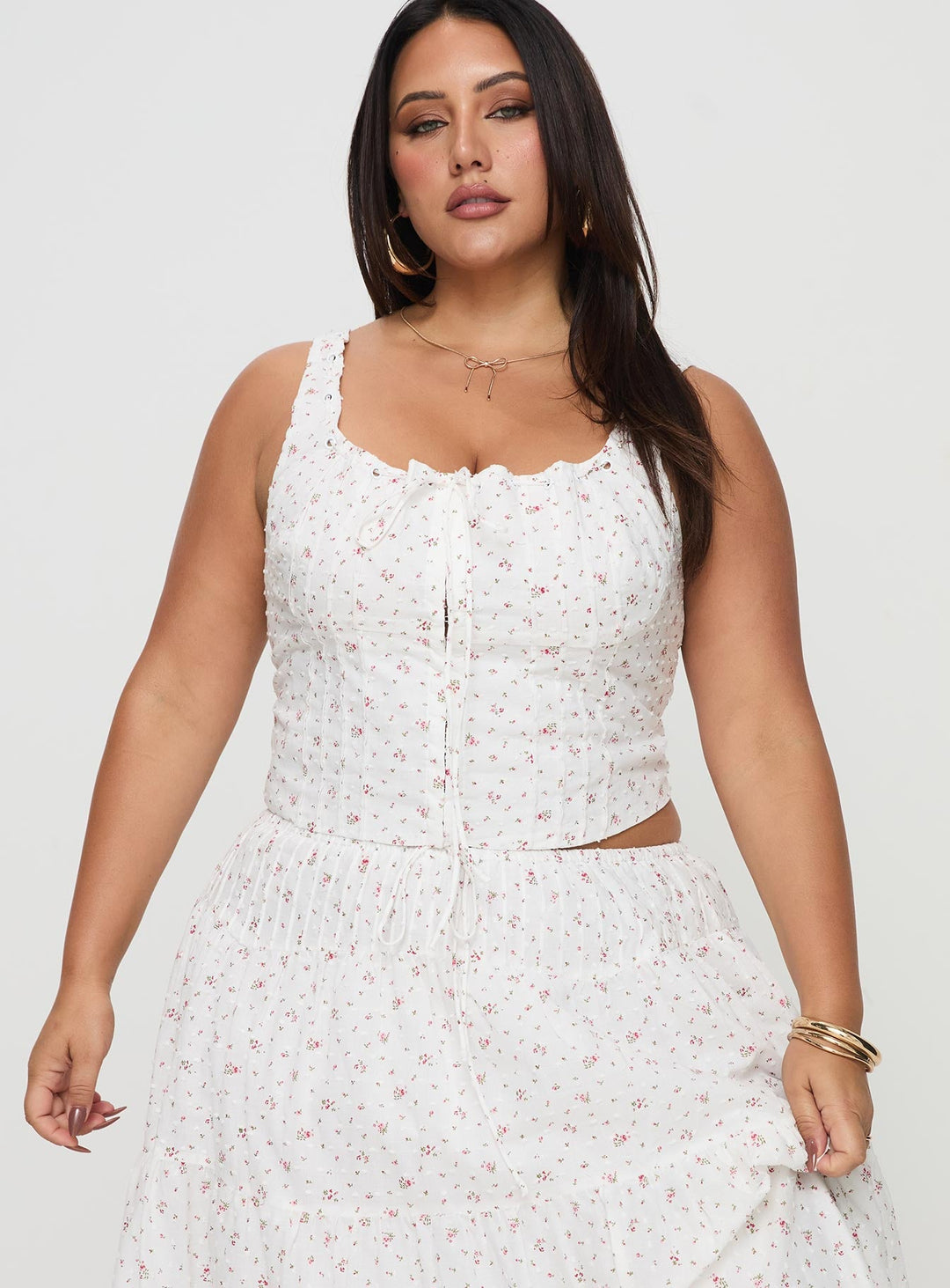 Traycie Corset Top White Curve