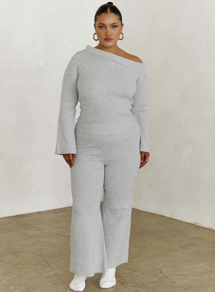 Try Me Knit Pants Grey Curve