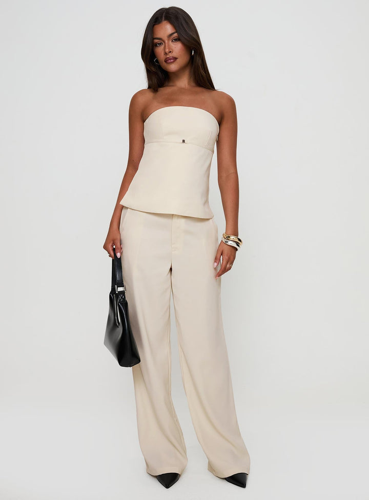 Irresistible Wide Leg Pant Creme Petite