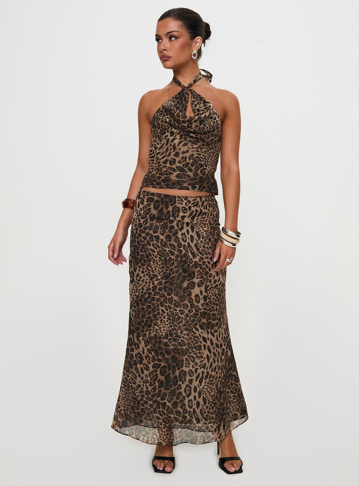 Eleganza Maxi Skirt Leopard