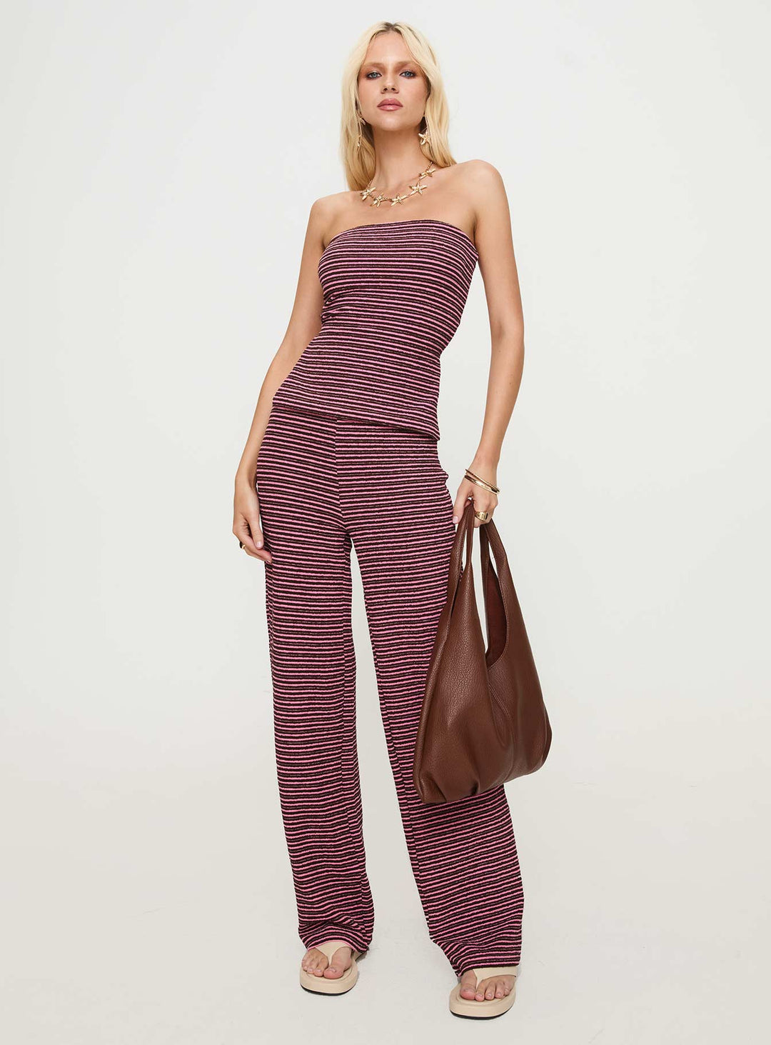 Televize Pants Brown / Pink