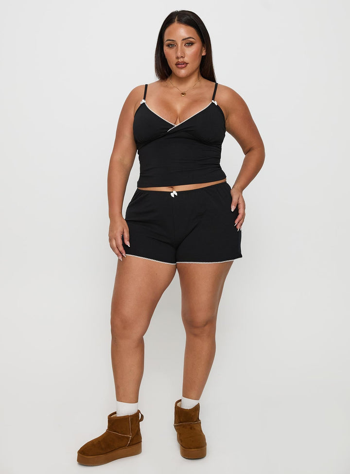 Lullabies Jersey-Camisole-Top Schwarz Curve