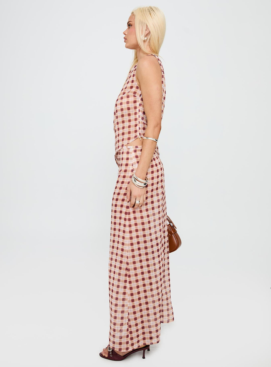 Surina Skirt Peach Check