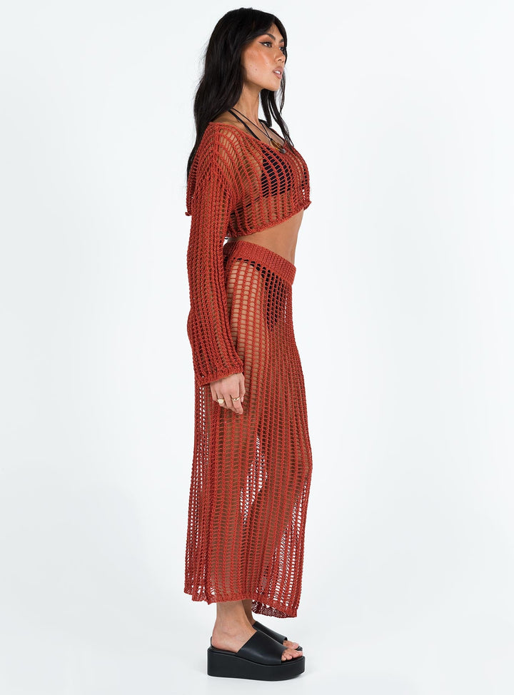 Florence Maxi Skirt Sienna Red