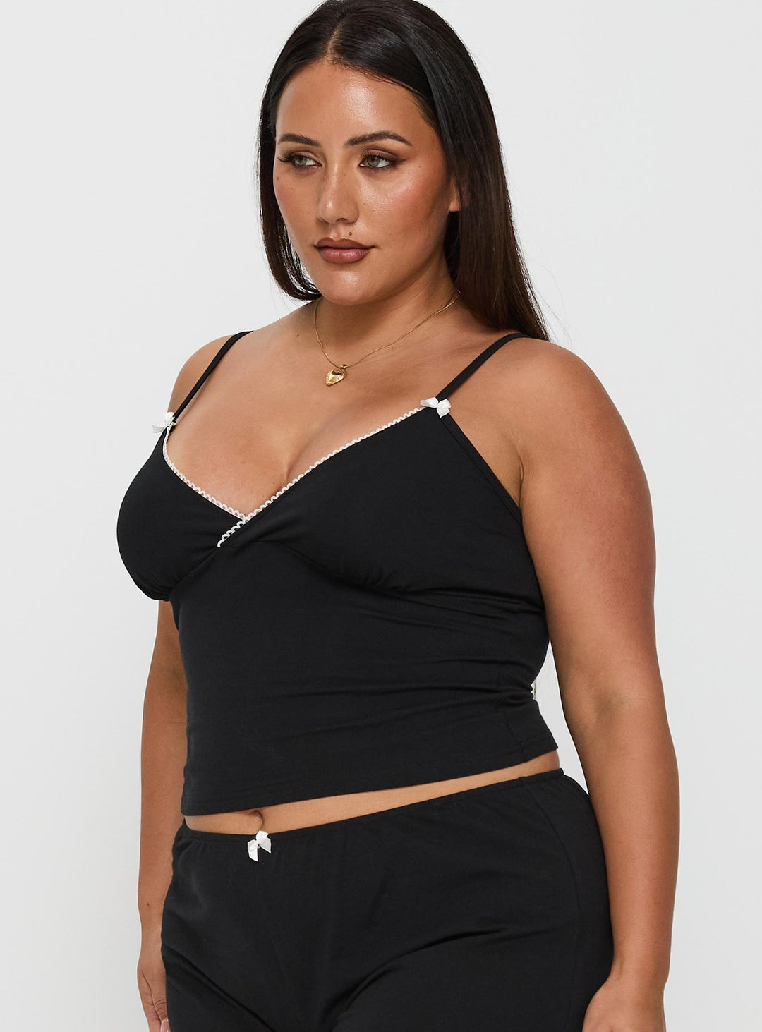 Lullabies Jersey-Camisole-Top Schwarz Curve