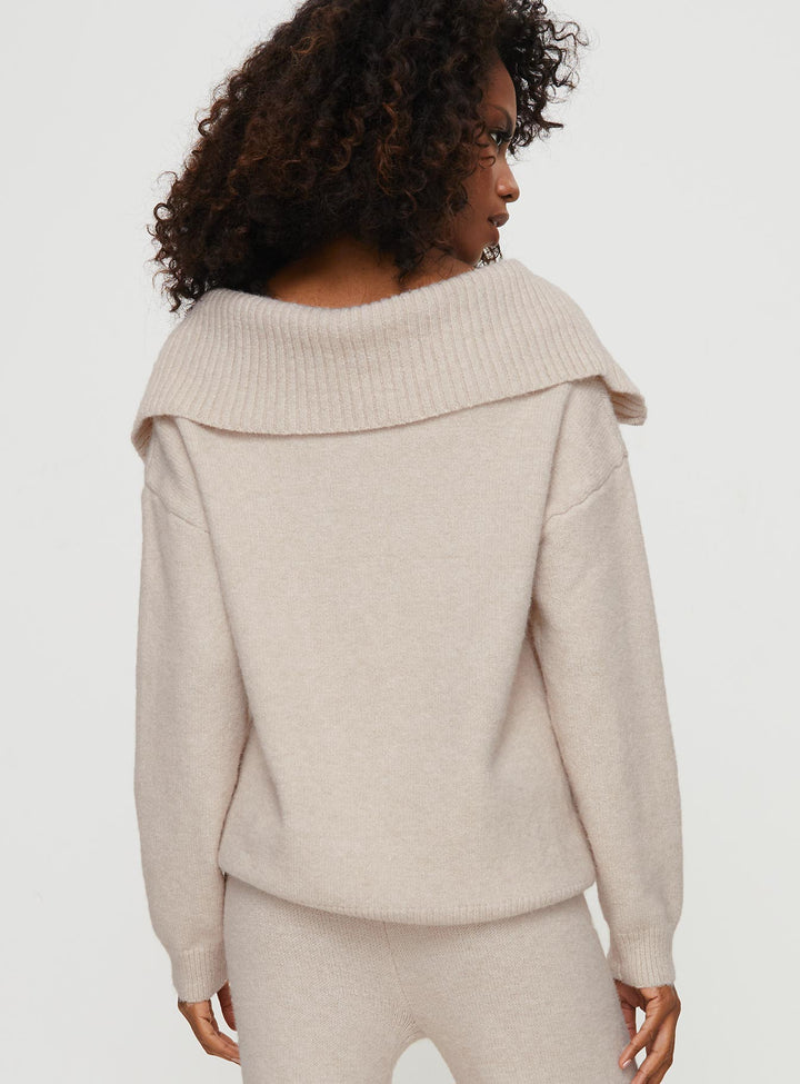 Umanzor Quarter Zip Sweater Beige
