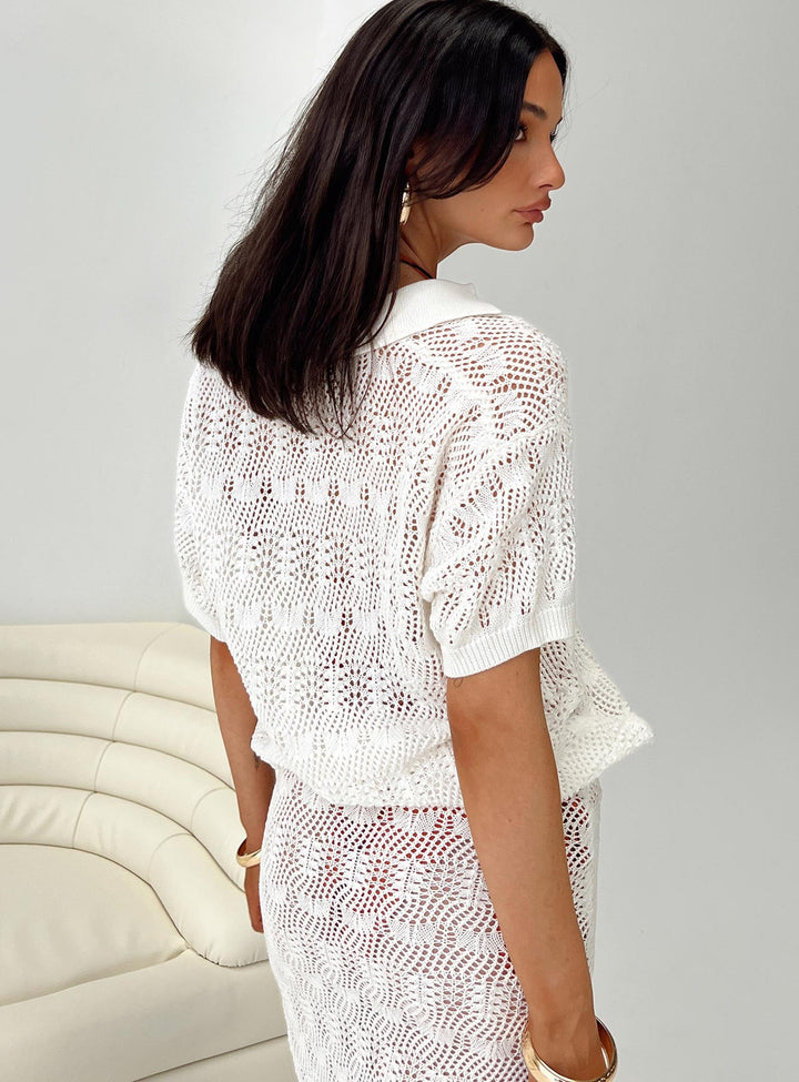 Vacation Knit Top White