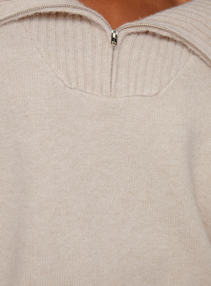 Umanzor Quarter Zip Sweater Beige
