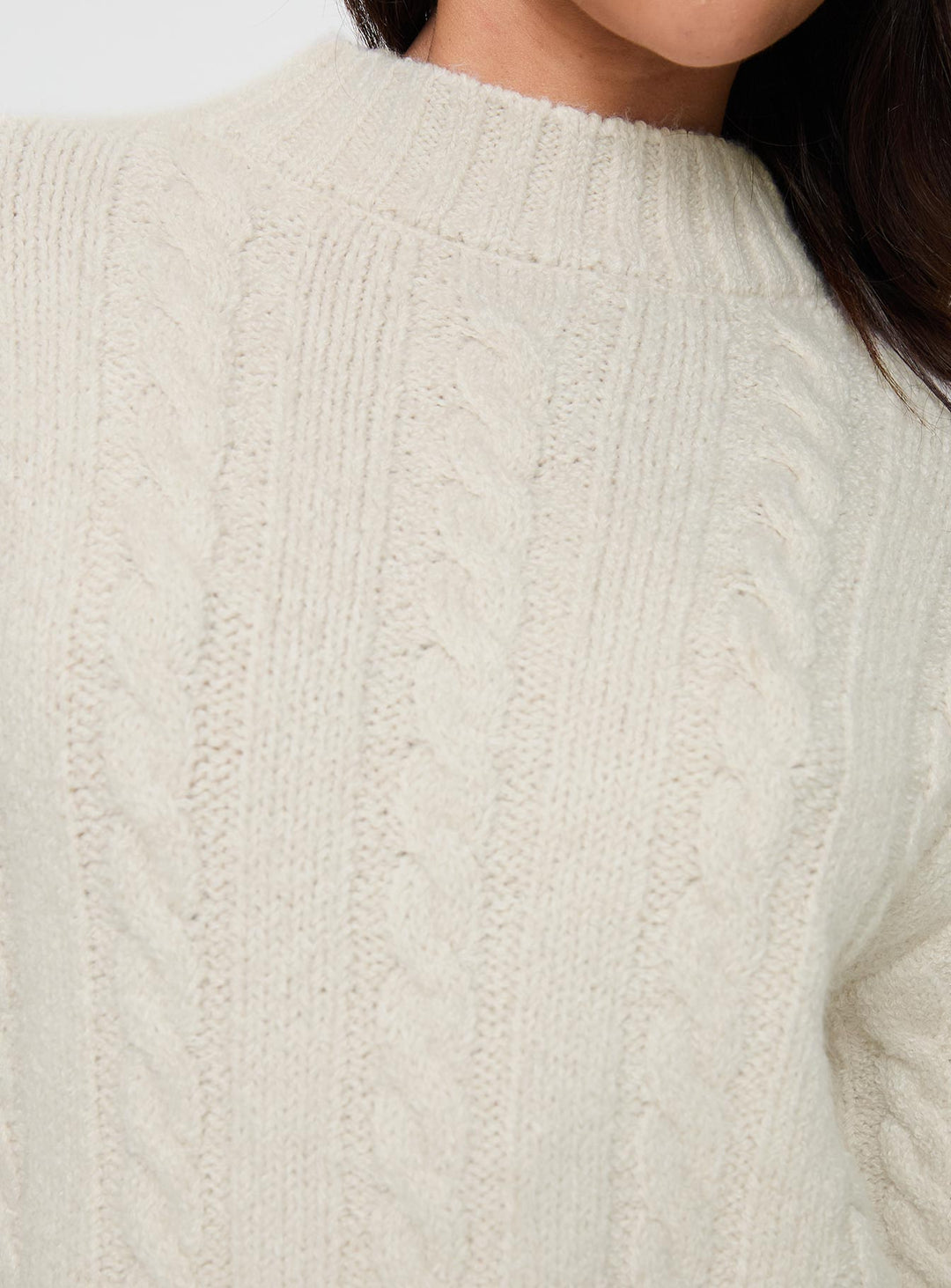 Sharif Cable Knit Sweater Beige