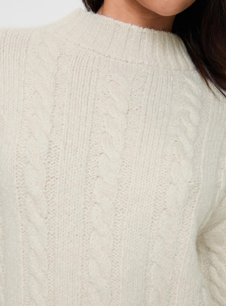 Sharif Cable Knit Sweater Beige