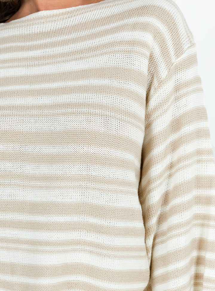Lynda Streifenset Beige / Weiß