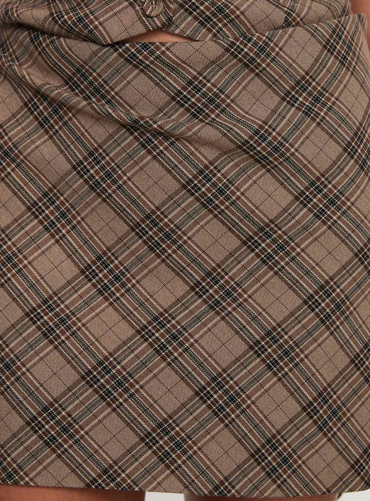 Terrace Mini Skirt Brown Check
