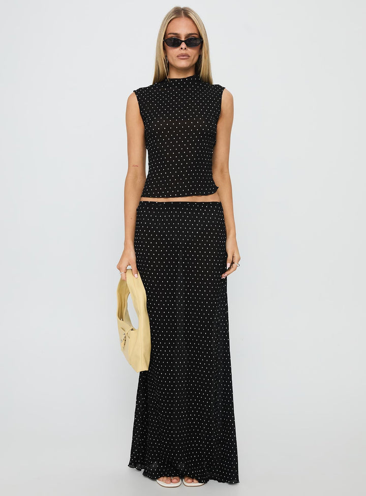 Ford Maxi Skirt Onyx Polka