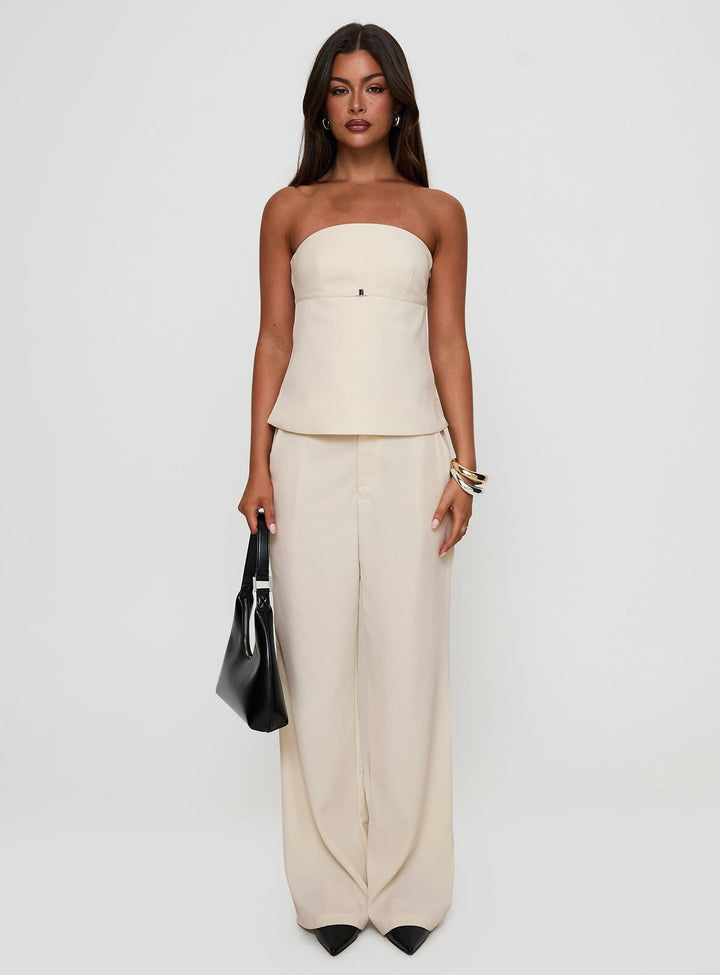 Irresistible Wide Leg Pant Creme Petite
