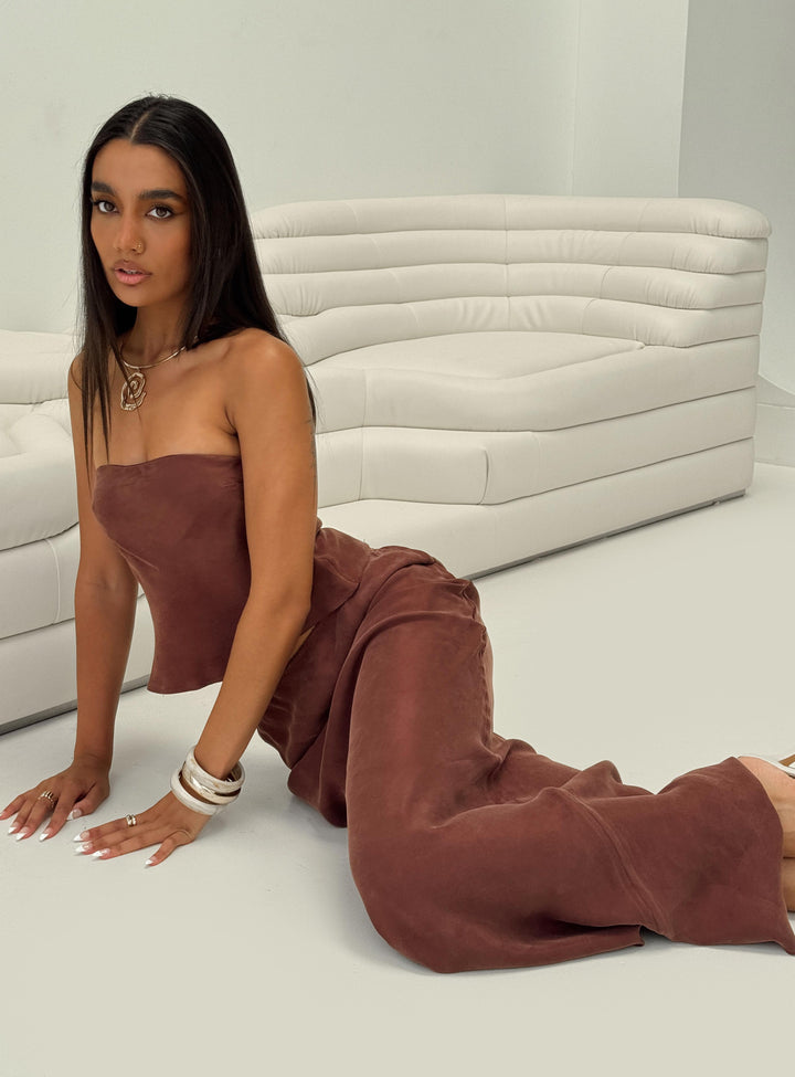 Lucelia Trägerloses Top Braun