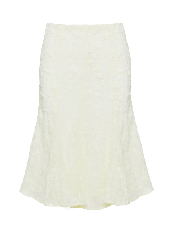 Aspyn Embroidered Midi Skirt Yellow