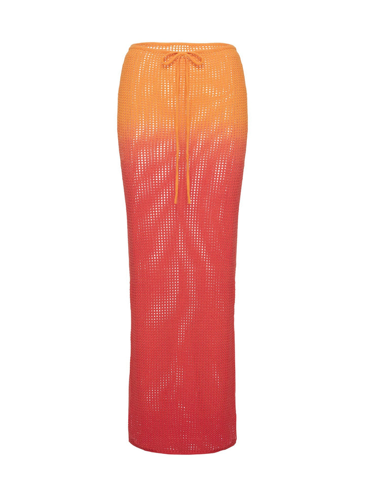 Auralia Knit Maxi Skirt Orange