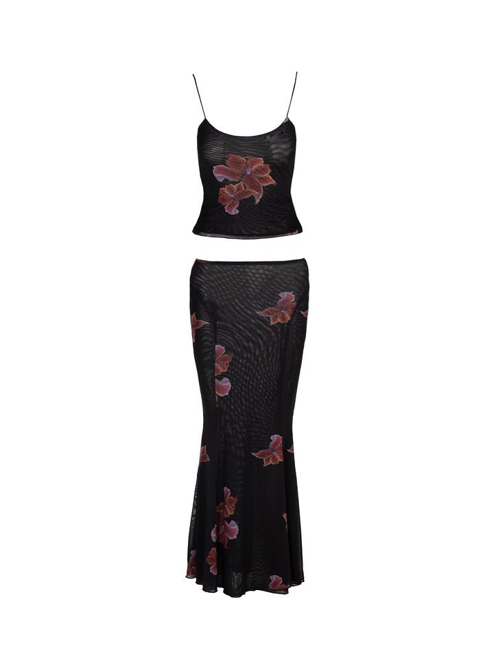 Brookie Mesh Set Black Floral