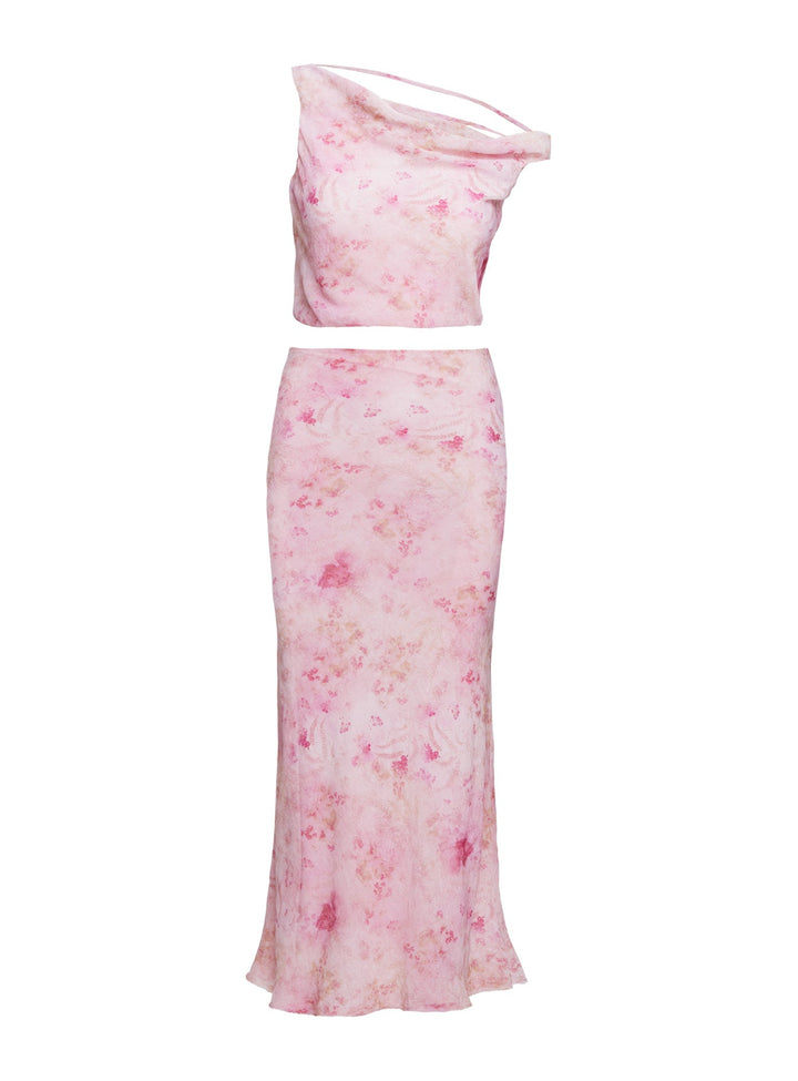 Devereaux One Shoulder Set Pink