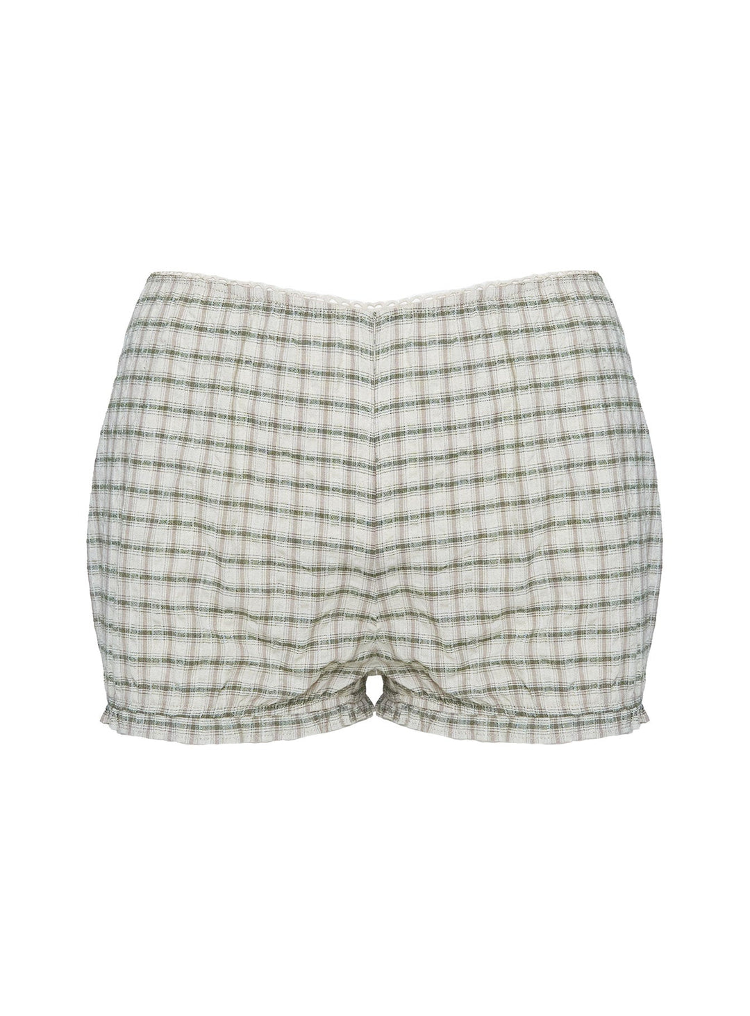 Mousie Micro Shorts Cream Plaid