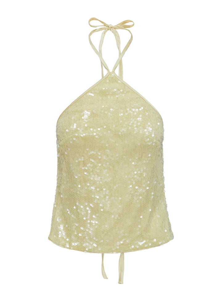 Sun Salutations Halter Top Yellow